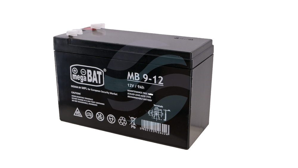 MEGABAT MB Akumulator AGM 9Ah/12V (151*65*94mm) Fast-on 187 1