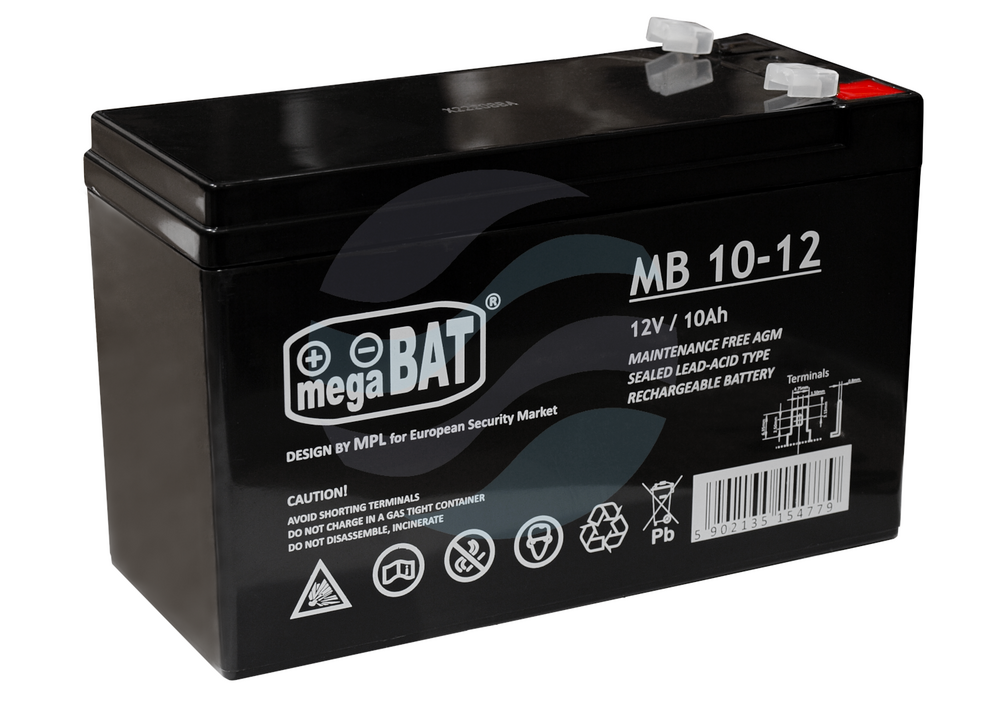MEGABAT MB Akumulator VRLA 10Ah/12V (151*65*94mm) Fast-on 187 (T1) 1