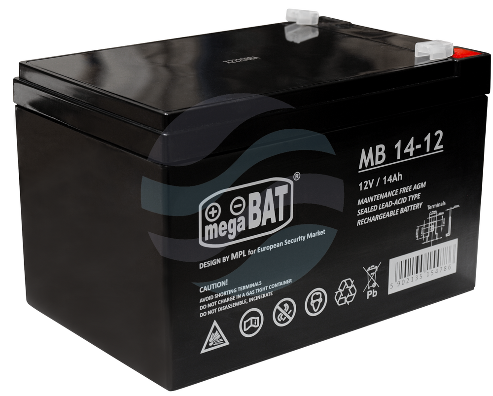 MEGABAT MB Akumulator VRLA 14Ah/12V (151*98*94mm) Fast-on 187 (T1) 1