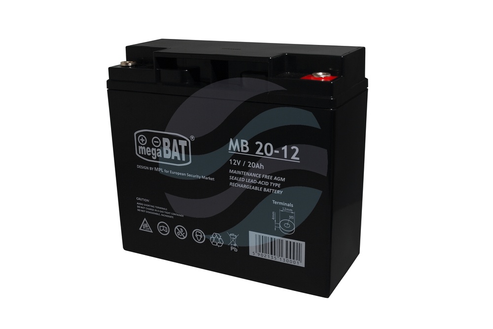 MEGABAT MB Akumulator VRLA 20Ah/12V (180*75*166mm) Śruba M5 (T13) 1
