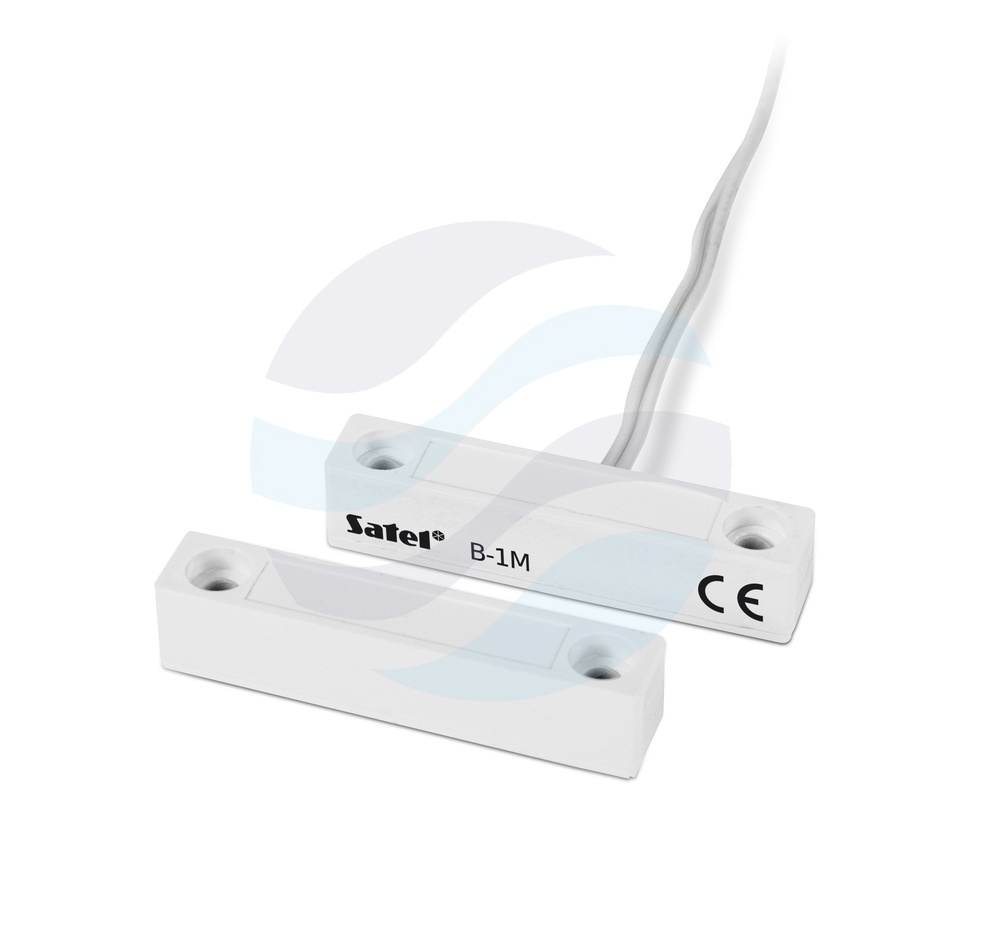 SATEL B-1M Czujnik, kontaktron magnetyczny nawierzchniowy, styk N.C., max. 100VDC 0.5A, przewód 44cm, biały 1