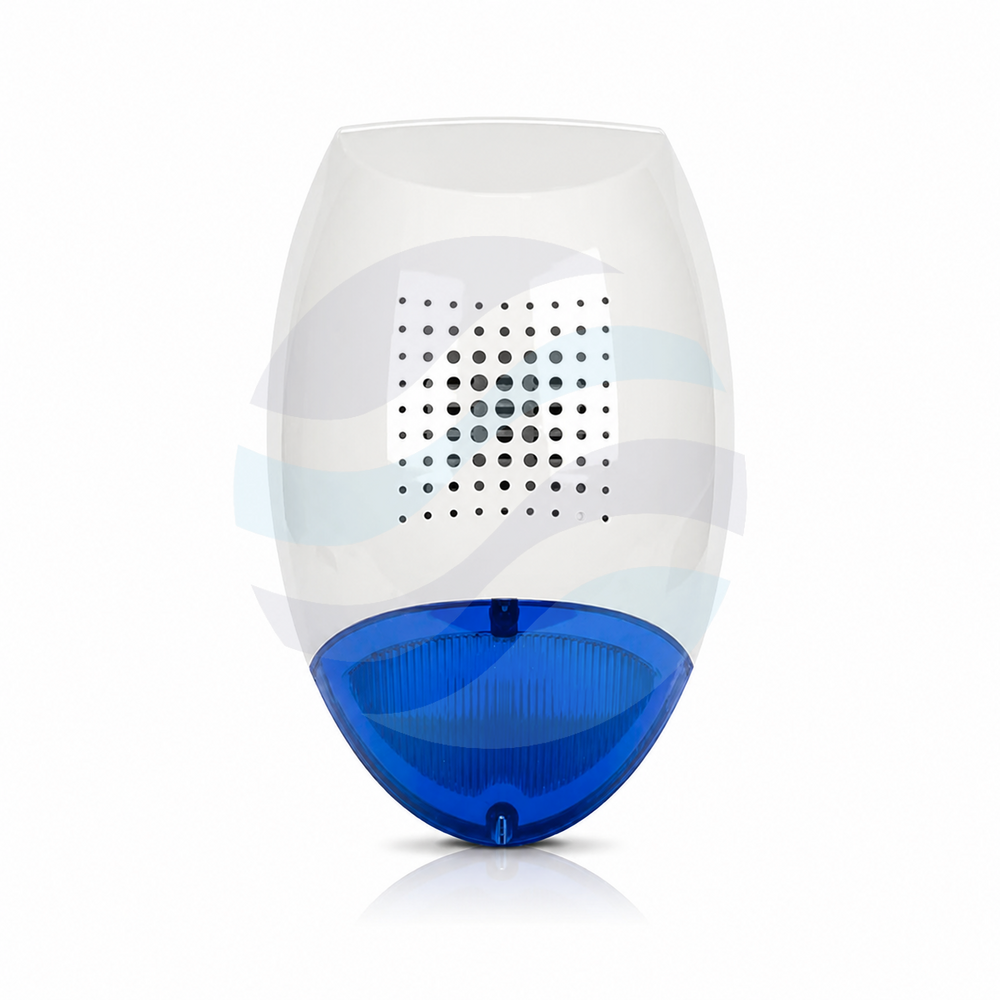 SATEL SP-500 BL Zewnętrzny sygnalizator optyczno-akustyczny 120 dB, superjasne diody LED, przetwornik piezoelektryczny, niebieski 1
