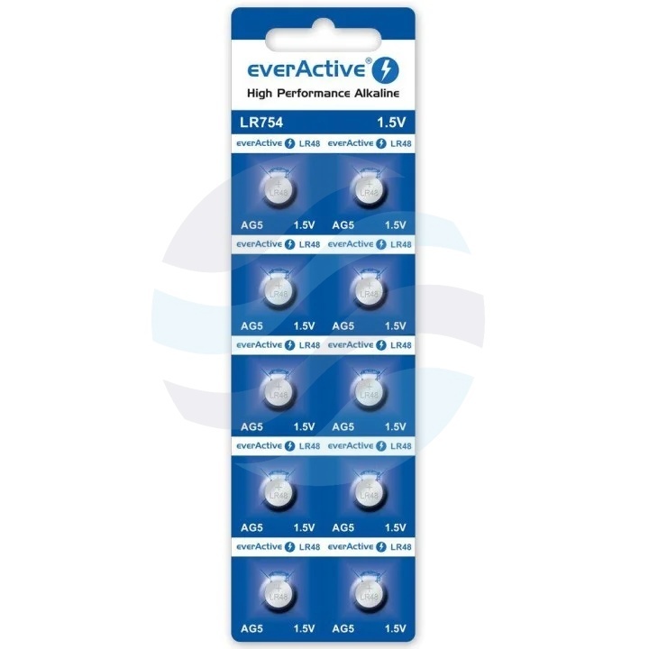 everActive EVAG5 Bateria alkaliczna AG5 / G5 / LR48 / LR754 1,5V, blister 10 szt. 1