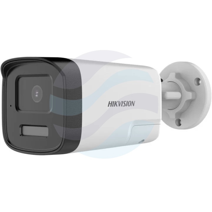 Hikvision DS-2CE17D0T-LTS (2.8mm) Kamera 4w1 TurboHD 2Mpix bullet 2.8mm, Smart Hybrid Light, TVI/AHD/CVI/CVBS, DWDR, IP67, IR/LED do 40m, mikrofon, głośnik, dwukierunkowe audio, biała 1