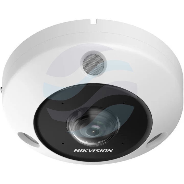 Hikvision DS-2CD63C5G1-IVS (1.29mm) Kamera IP 12Mpix panoramiczna fisheye 1.29mm 360°, DeepinView, 0.03lux, F2.2, IP67, IK10, WDR 120dB, IR do 15m, 4x mikrofon, głośnik, alarm 2/2, audio 1/1, mSD do 256GB, AI, biała 1