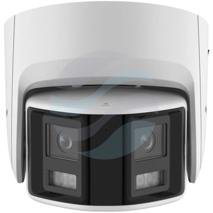 Hikvision DS-2CD2347G2P-LSU/SL(2.8mm)(C) Kamera IP 4Mpix panoramiczna ColorVu kopułkowa 180°, 2x obiektyw 2.8mm, 0.0005lux, F1.0, AcuSense, aktywne odstraszanie światłem i dźwiękiem, światło białe do 30m, WDR 130dB, mikrofon, głośnik, alarm 1/1, audio 1/1 1