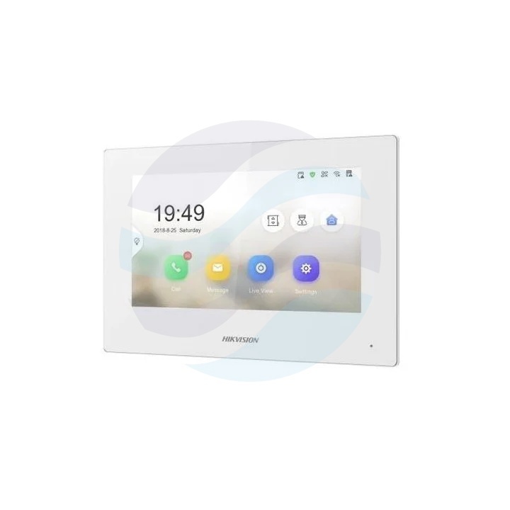 Hikvision DS-KH6320Y-WTE2#EU-W Monitor wideodomofonowy 2-Wire IP 7 TFT dotykowy, 1024x600, Wi-Fi, 8 wejść / 2 wyjścia alarmowe, mSD do 128GB, seria Y, biały 1