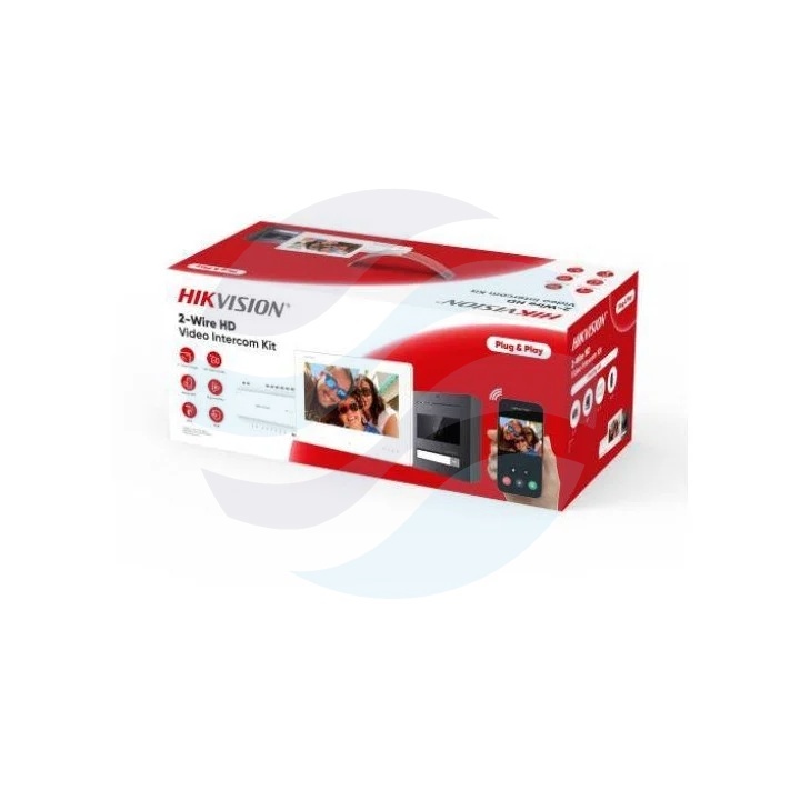 Hikvision DS-KIS704EY/Aluminum Zestaw wideodomofonowy IP 2-wire HD, kamera 2Mpx Full HD, kąt 133°, monitor dotykowy 7 cali 1024x600, WDR, Wi-Fi, Hik-Connect, IP65, IK08 1