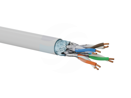 ALANTEC Kabel F/FTP kat.6A 4x2x23AWG, klasa B2ca 700MHz, 10Gb/s, LSOH WEWNĘTRZNY SZARY 500m 1