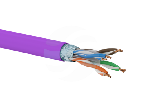 ALANTEC Kabel F/UTP kat.6 4x2x23AWG, klasa Dca 450MHz, LSOH WEWNĘTRZNY FIOLETOWY 500m 1