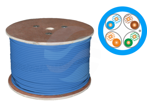 ALANTEC Kabel F/UTP kat.6 4x2x23AWG, klasa Dca 450MHz, LSOH WEWNĘTRZNY NIEBIESKI 500mb 1