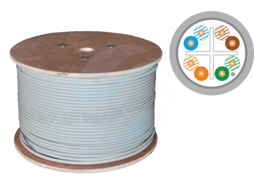 ALANTEC Kabel F/UTP kat.6 4x2x23AWG, klasa Dca 550MHz, LSOH WEWNĘTRZNY 500mb 1