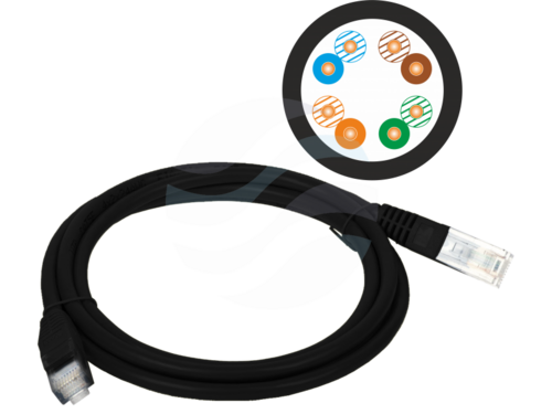 ALANTEC Patchcord U/UTP kat.5e PVC 0.5m, czarny 1
