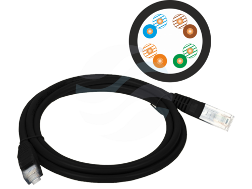 ALANTEC Patchcord U/UTP kat.5e PVC 1.0m, czarny 1
