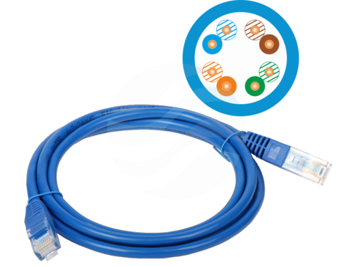 ALANTEC Patchcord U/UTP kat.5e PVC 3.0m, niebieski 1