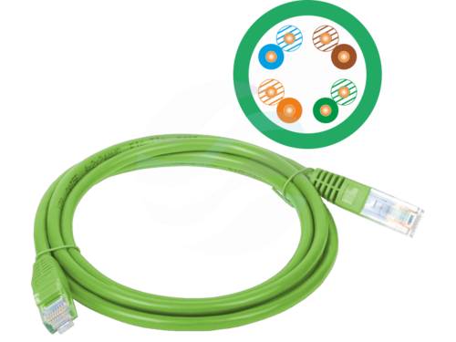 ALANTEC Patchcord U/UTP kat.5e PVC 3.0m, zielony 1