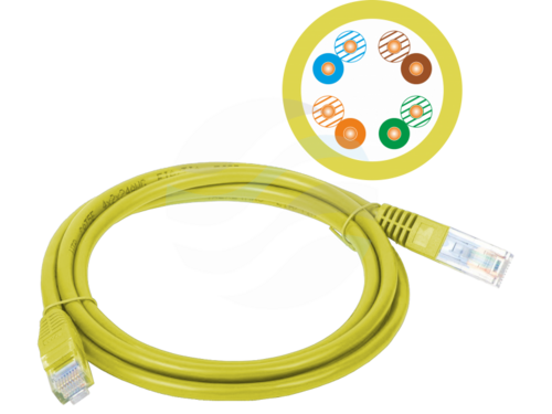 ALANTEC Patchcord U/UTP kat.5e PVC 3.0m, żółty 1