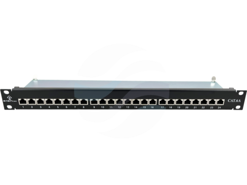 ALANTEC Patchpanel STP / FTP 24-port kat.6a rack 19" 1U z półką 1