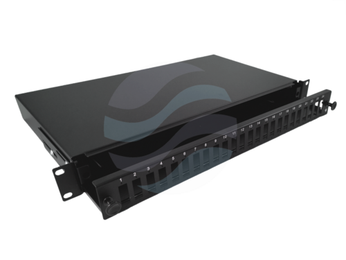 ALANTEC Przełącznica światłowodowa 1U 19" 24xSC duplex wysuwalna z akcesoriami, czarna 1