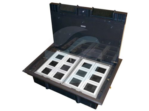 ALANTEC Puszka podłogowa (floorbox) 12M, (45x45), regulowana głębokość, do podłogi technicznej, plastik 1