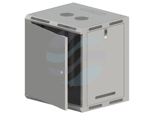 ALANTEC Szafa wisząca 19" 12U 600x500, niedzielona, drzwi metalowe jednoskrzydłowe, FLAT PACK, szara 1