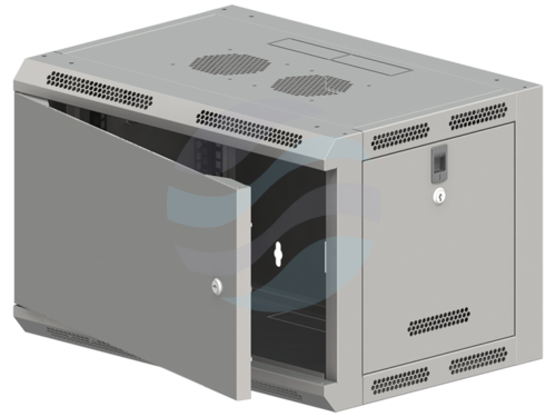 ALANTEC Szafa wisząca 19" 6U 600x500, niedzielona, drzwi metalowe jednoskrzydłowe, FLAT PACK, szara 1