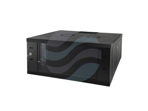 ALANTEC Szafa wisząca 19" 9U, 600x450 STRONG, drzwi szklane, jednoskrzydłowe, FLAT PACK czarna 1