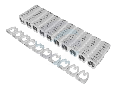 ALANTEC Znaczniki numeracja 0-9 na kabel 6.0-7.0 mm, opak. 100szt, białe 1