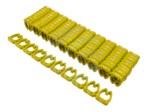 ALANTEC Znaczniki numeracja 0-9 na kabel 6.0-7.0 mm, opak. 100szt, żółte 1
