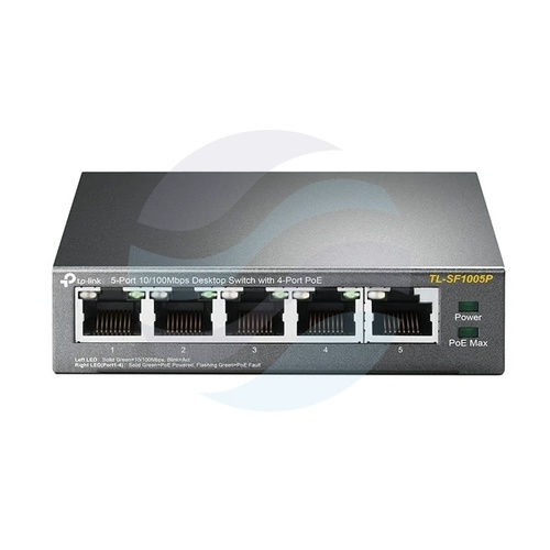 TP-Link TL-SF1005P, Switch PoE 4x 10/100Mbps 802.3af, 1x LAN Uplink, 58W, desktop 1