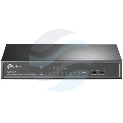 TP-Link TL-SF1008LP, Switch PoE 8 portów 10/100Mb/s (4xPoE) 41W, desktop metal 1