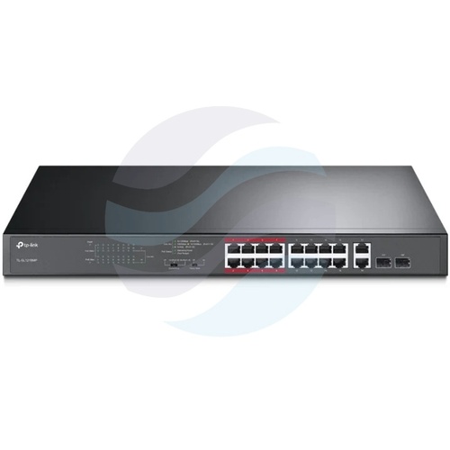 TP-Link TL-SL1218MP Switch PoE 16x 10/100Mbps PoE+ 802.3at/af, 2x Gbit, 2x SFP Combo, 192W, metal RACK 19" 1