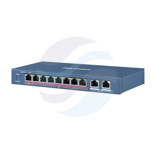 Hikvision DS-3E0310HP-E Switch PoE, 8x 10/100Mbps (1x Hi-PoE), Uplink 2x GIGABIT, 110W, metal 1