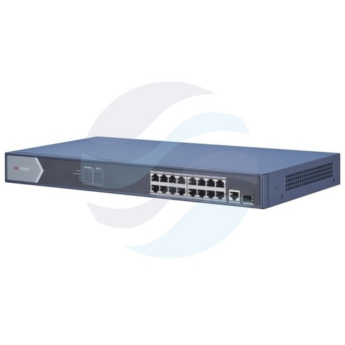 Hikvision DS-3E0518P-E/M Switch gigabitowy PoE, 16x 10/100/1000Mbps, 2x Gbit, 2x SFP 1000Mbps, 125W 1