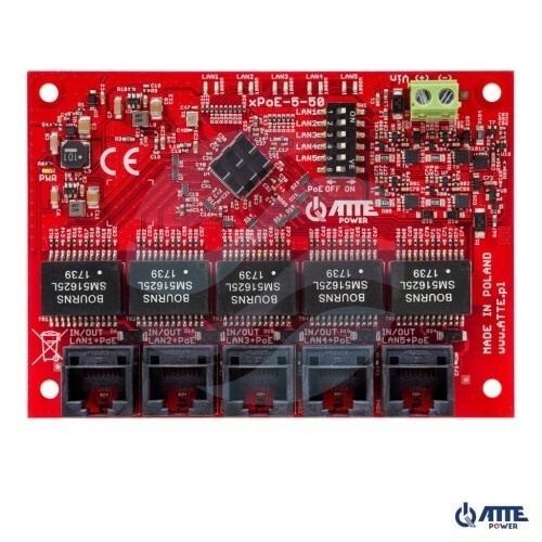 ATTE POWER xPoE-5-50-OF Switch PoE 5 portowy Gigabit 100W 1