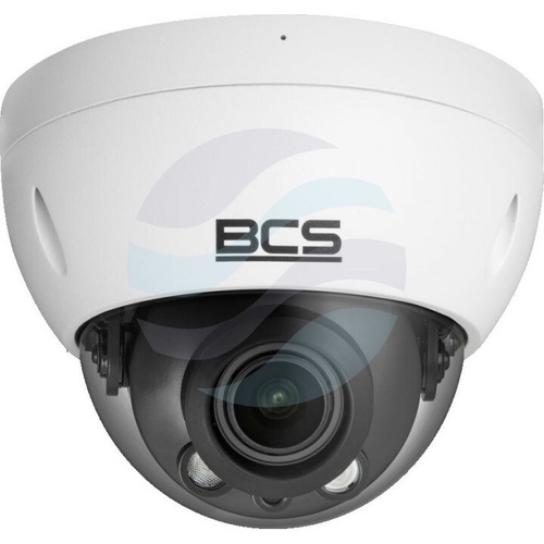 BCS LINE BCS-L-DIP48VSR4-Ai1 Kamera IP 8Mpix kopułowa 2.7-13.5mm, zoom x5, IR 40m, WDR 120dB, mSD do 256GB, IK10, mikrofon, biała 1