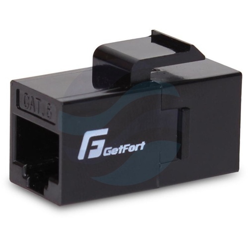 GETFORT Łącznik keystone RJ45/RJ45 kat.6 UTP modularny, czarny 1