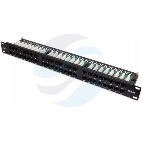 GETFORT PGF-5EUTP48-B9 Patch panel UTP 48-port kat.5e, rack 19" 1U z półką, czarny 1