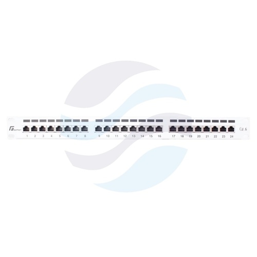 GETFORT PPGF-6FTP24-B6-G Patch panel FTP 24-port kat.6, rack 19" 1U z półką, szary 1