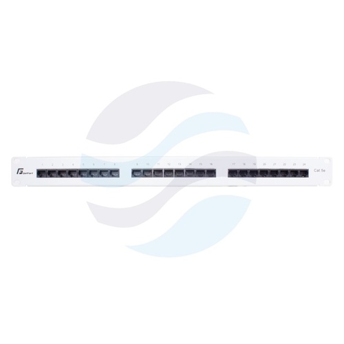 GETFORT PGF-5EUTP24-B5-G Patch panel FTP 24-port kat.5e, rack 19" 1U z półką, szary 1