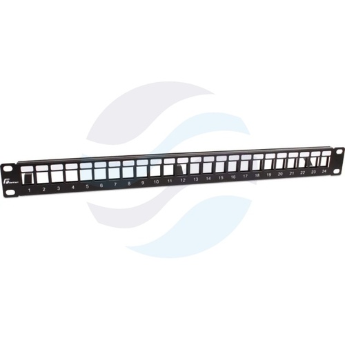 GETFORT Panel pusty 19" 1U, 24x keystone z podporą, czarny 1