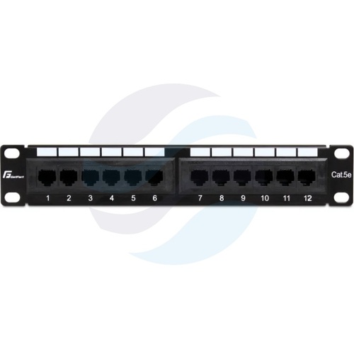 GETFORT PGF-5EUTP12-B4 Patch panel UTP 12-port kat.5e, rack 10" 1U, szary 1