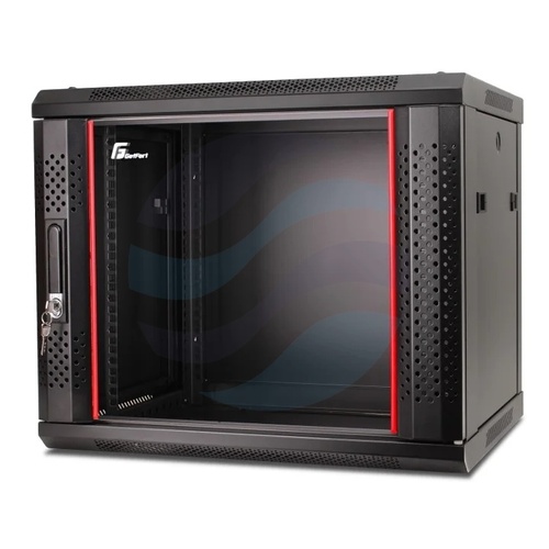 GETFORT Szafa wisząca 19" 9U 600x600mm, drzwi szklane, czarna 1
