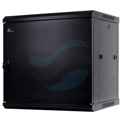 GETFORT Szafa wisząca 19" 12U 600x450mm czarna, drzwi metalowe 1
