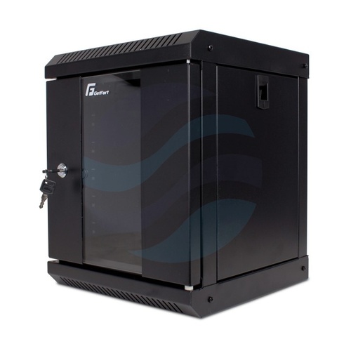GETFORT Szafa wisząca 10" 6U 300x300mm czarna, drzwi szklane 1