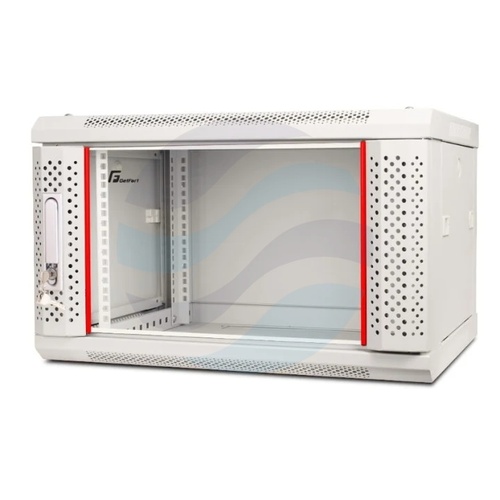 GETFORT Szafa wisząca 19" 6U 600x600mm szara, drzwi szklane 1
