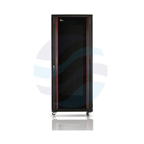 GETFORT Szafa stojąca 19" 32U 600X800mm czarna, drzwi wentylowane, tył drzwi stalowe wentylowane 1