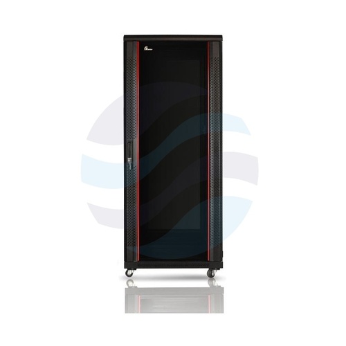 GETFORT Szafa stojąca 19" 32U 600X1000mm czarna, drzwi wentylowane, tył drzwi stalowe wentylowane 1