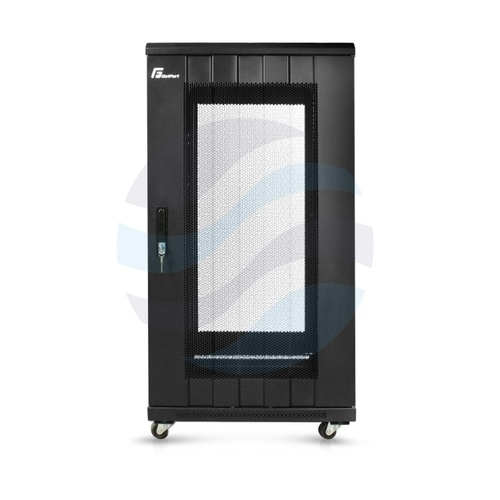 GETFORT Szafa stojąca 19" 22U 600x800mm czarna, drzwi wentylowane, tył drzwi stalowe wentylowane 1