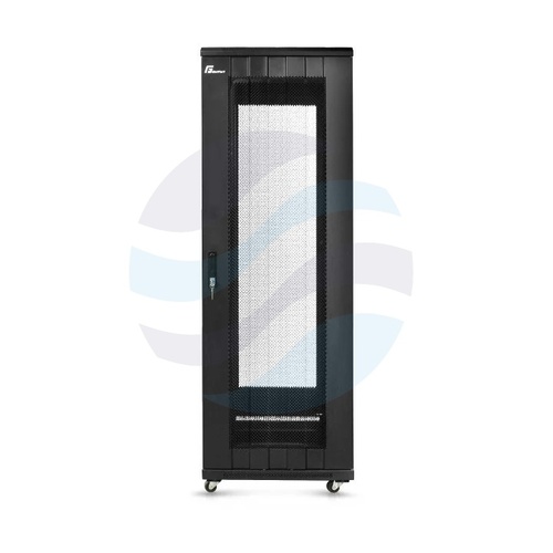 GETFORT Szafa stojąca 19" 42U 600x800mm czarna, drzwi wentylowane, tył drzwi stalowe wentylowane 1